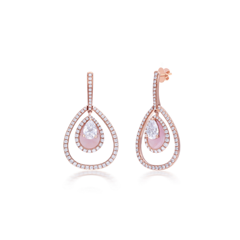 Pretty Pink Pear Earrings