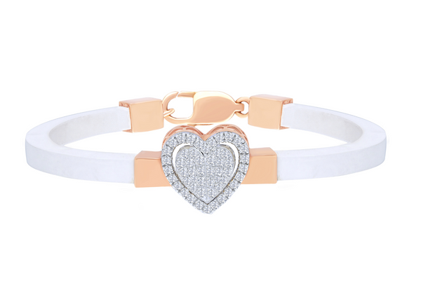 White Rubber Heart Bracelet