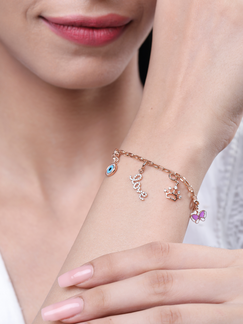 MLEPUS Women Girls Rose Flower Charm Bracelet India | Ubuy
